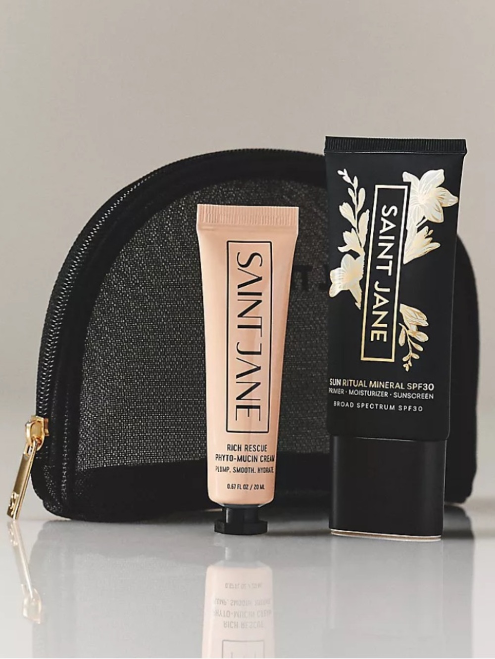 Saint Jane sun ritual mineral spf 30 & rich rescue phytoplankton mucin cream duo